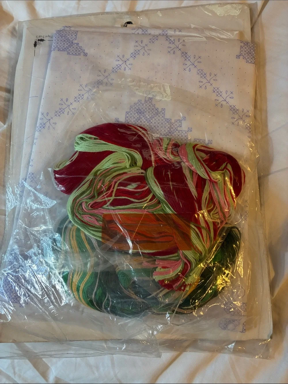 Bucilla Holiday Botanical Lap Quilt Kit in White, Red & Green